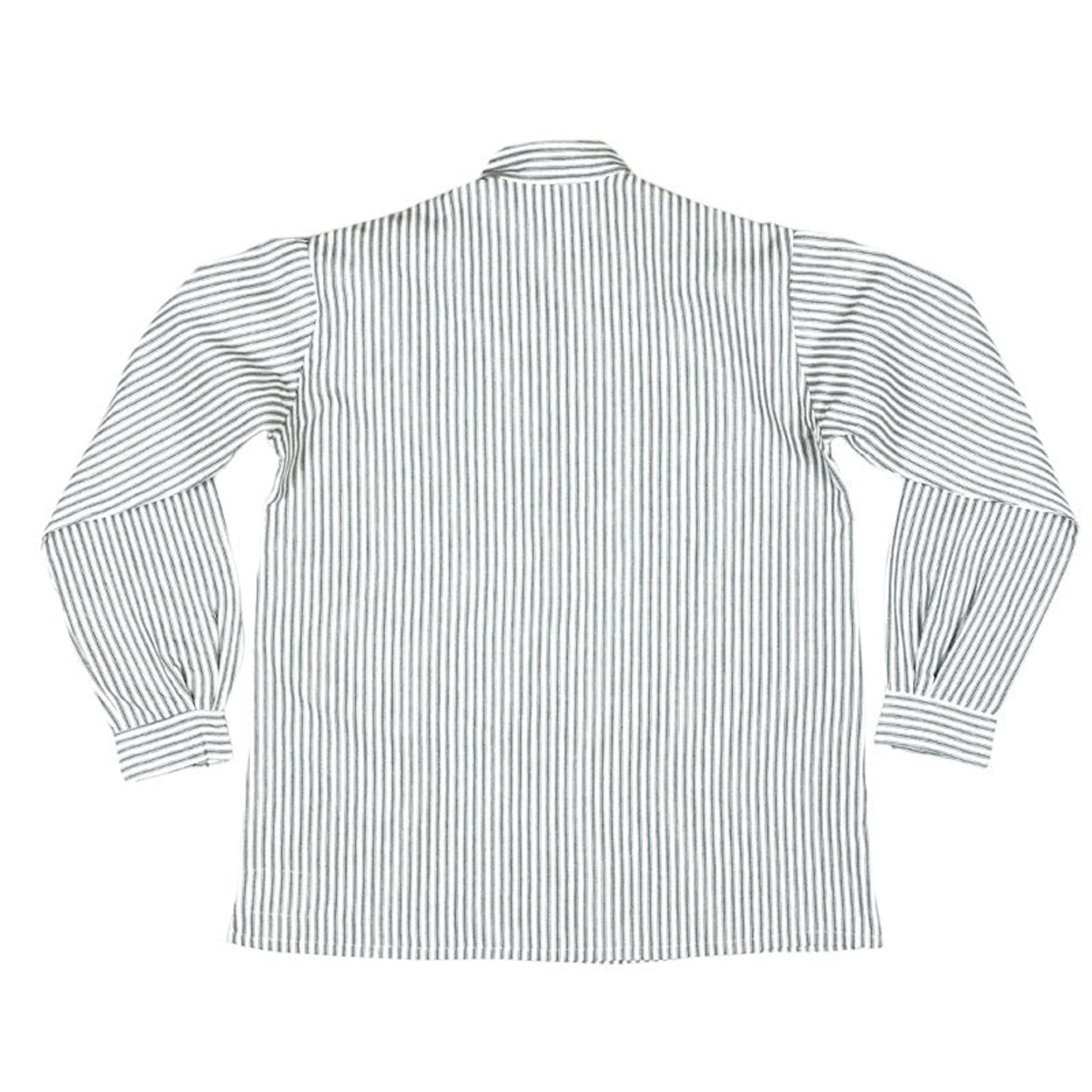 Collarless Ticking Work Shirt - Image 2