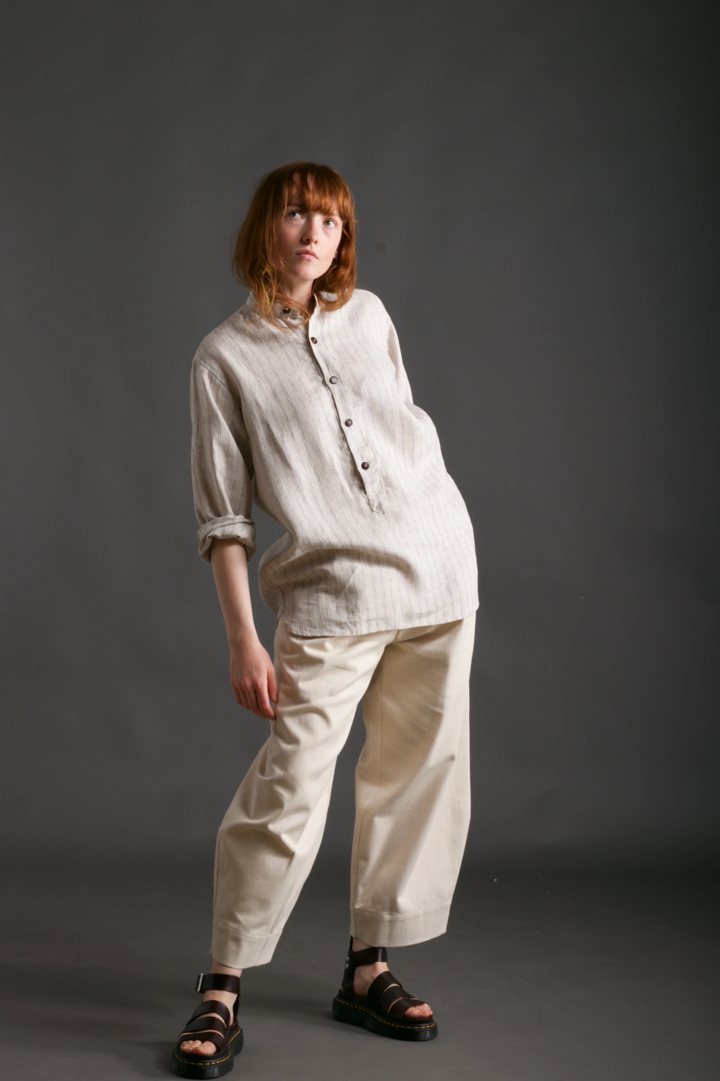 Collarless Irish Linen Shirt - Image 11