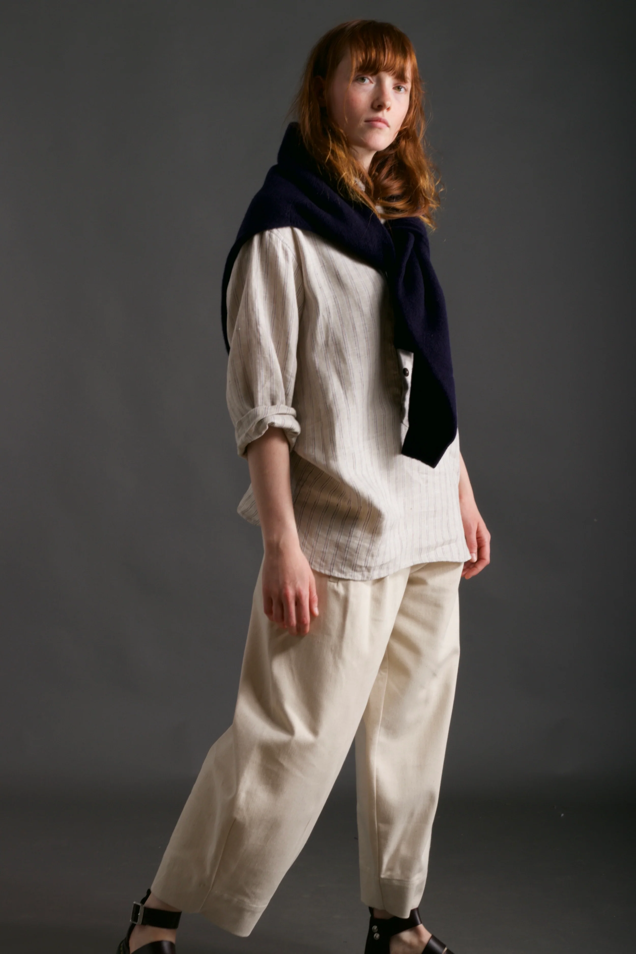 Collarless Irish Linen Shirt - Image 13