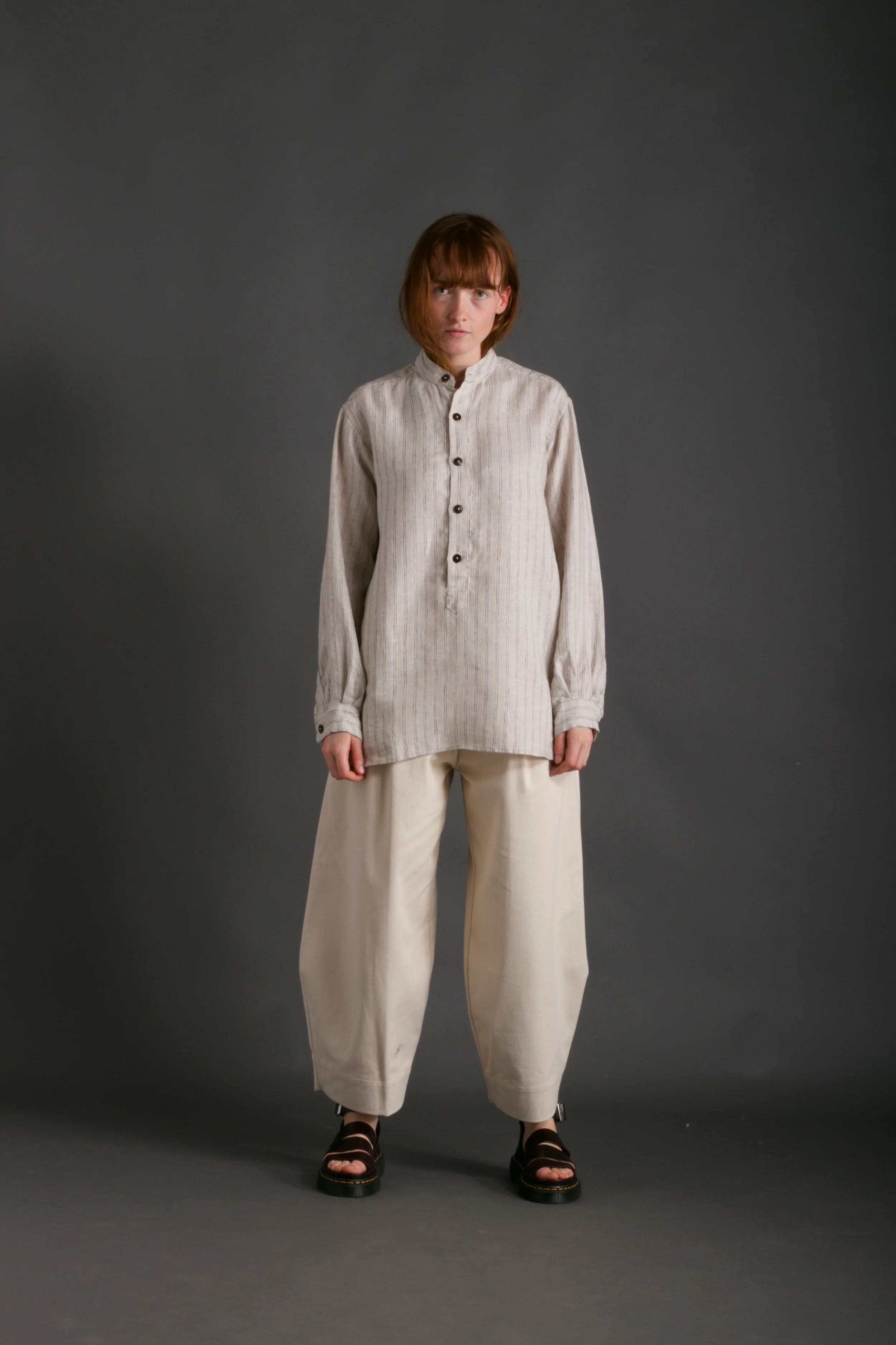 Collarless Irish Linen Shirt - Image 15