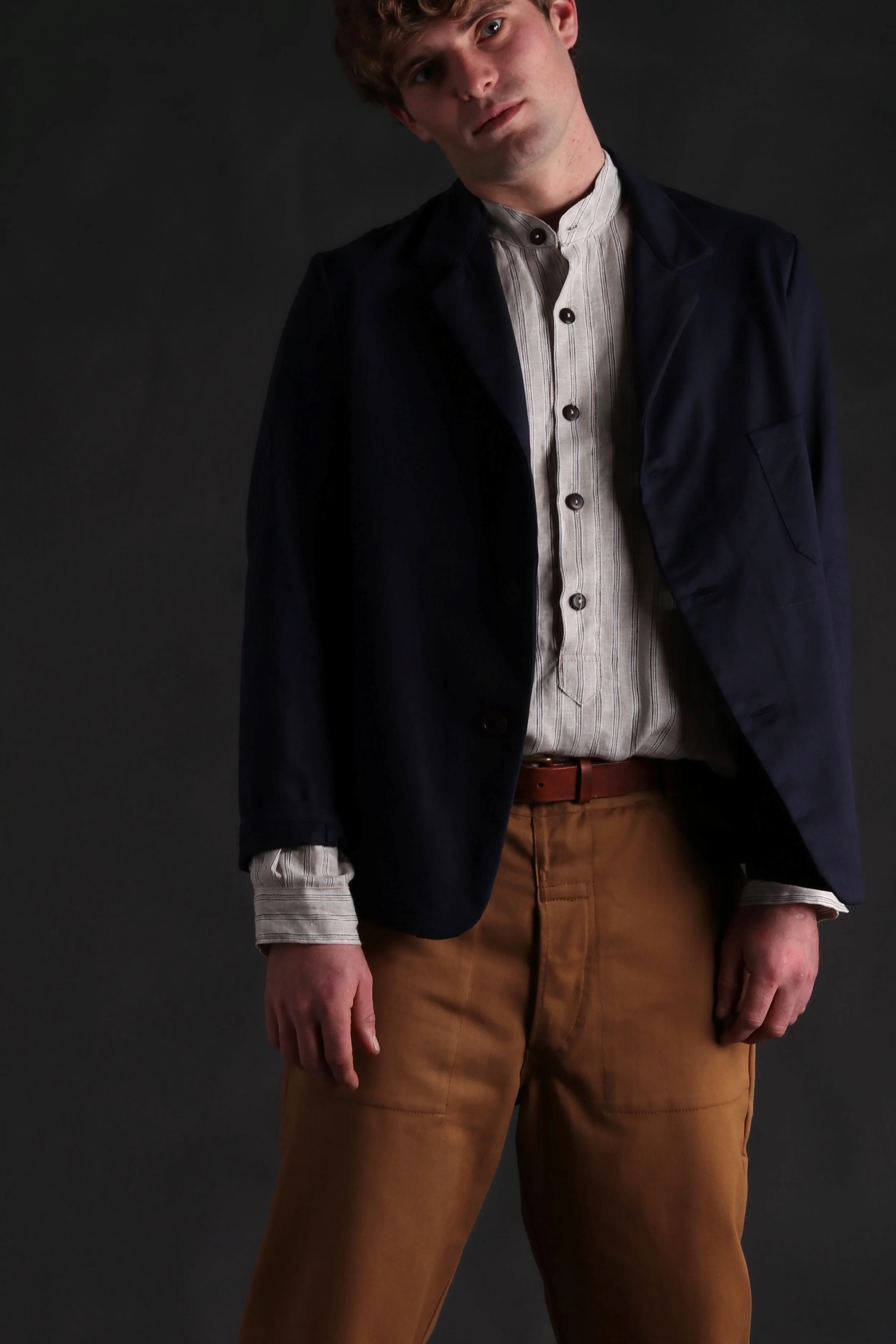 Collarless Irish Linen Shirt - Image 16