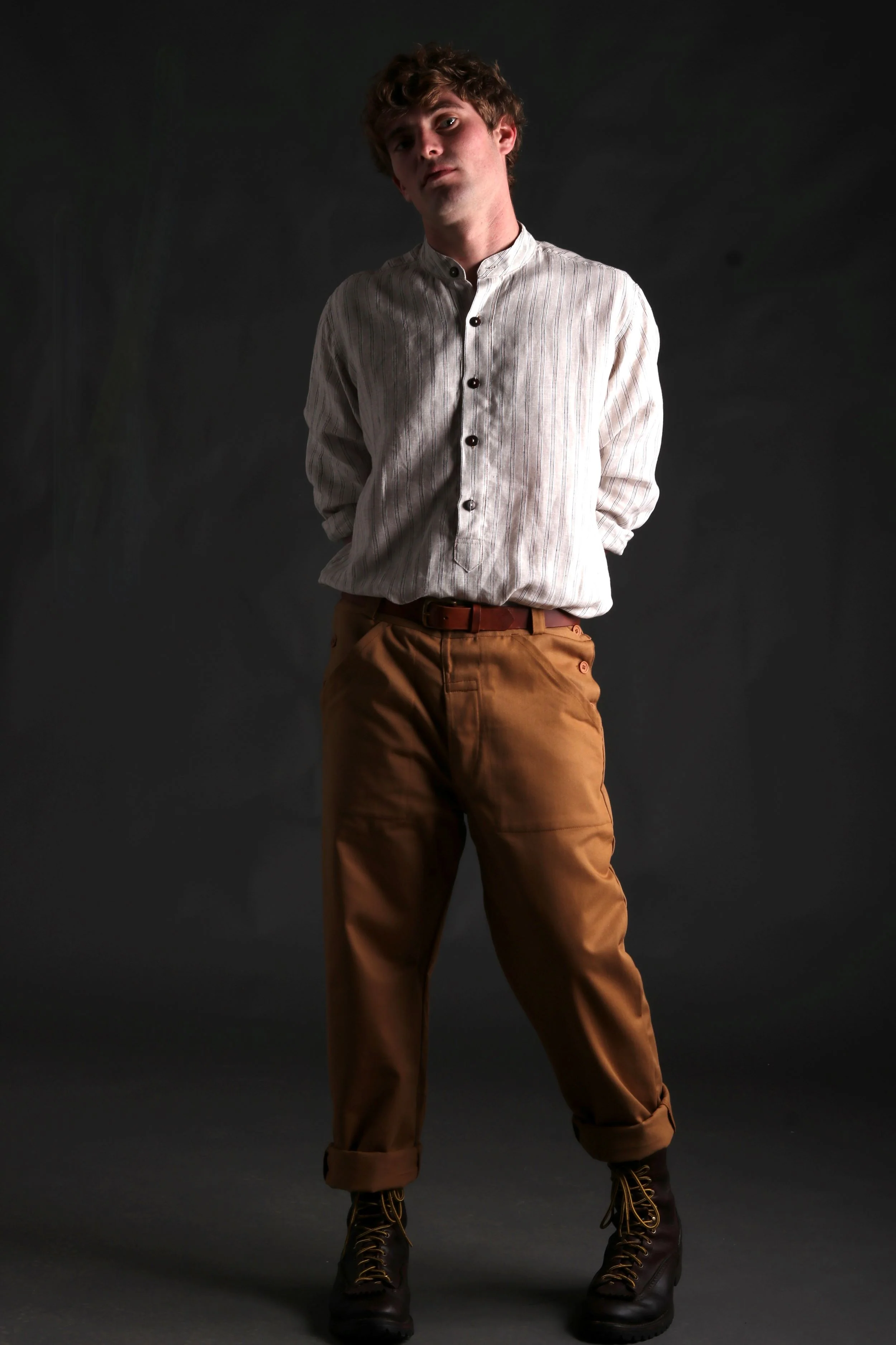 Collarless Irish Linen Shirt - Image 8