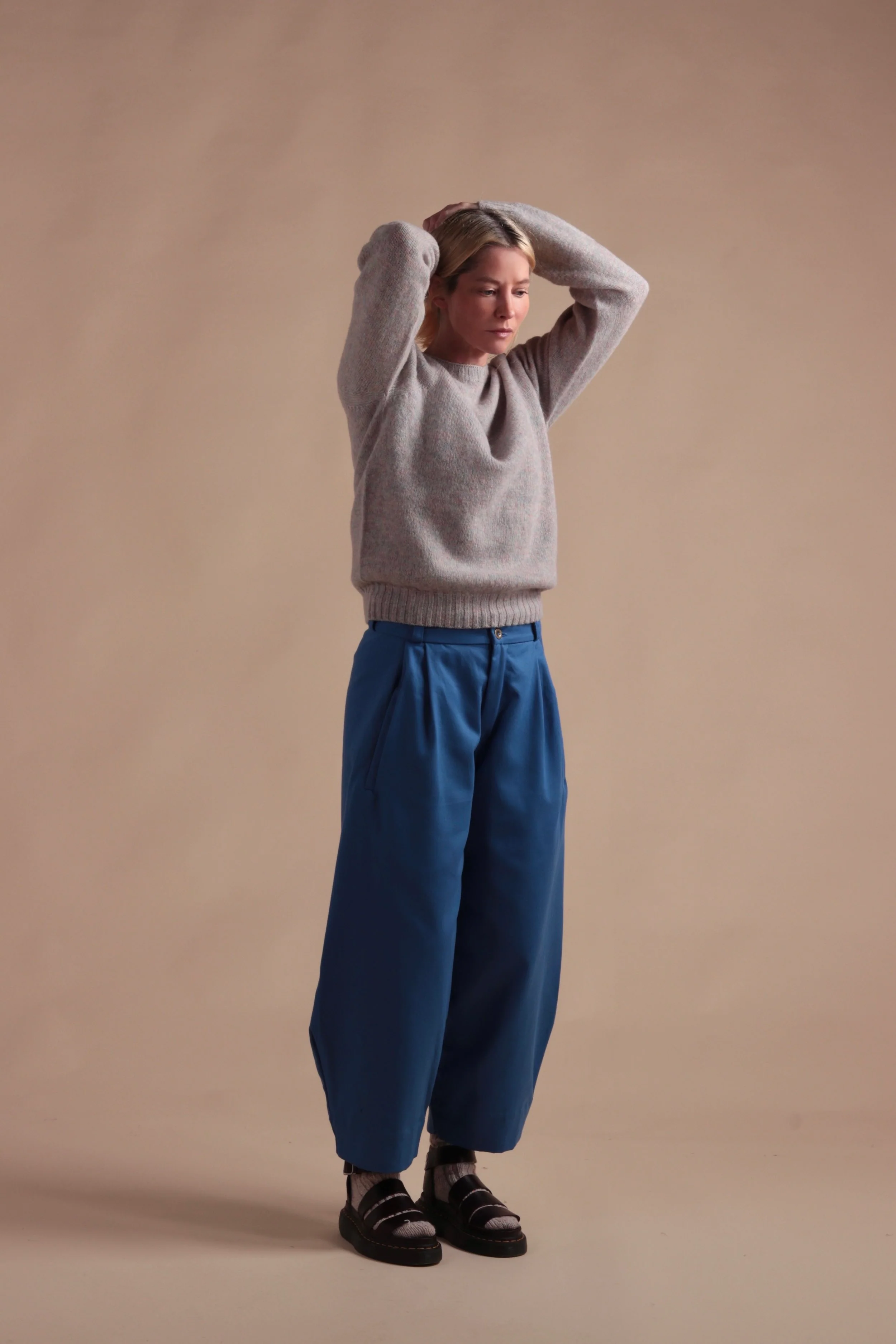 Archive Dutch Trouser in Sky Cotton Drill - Image 2