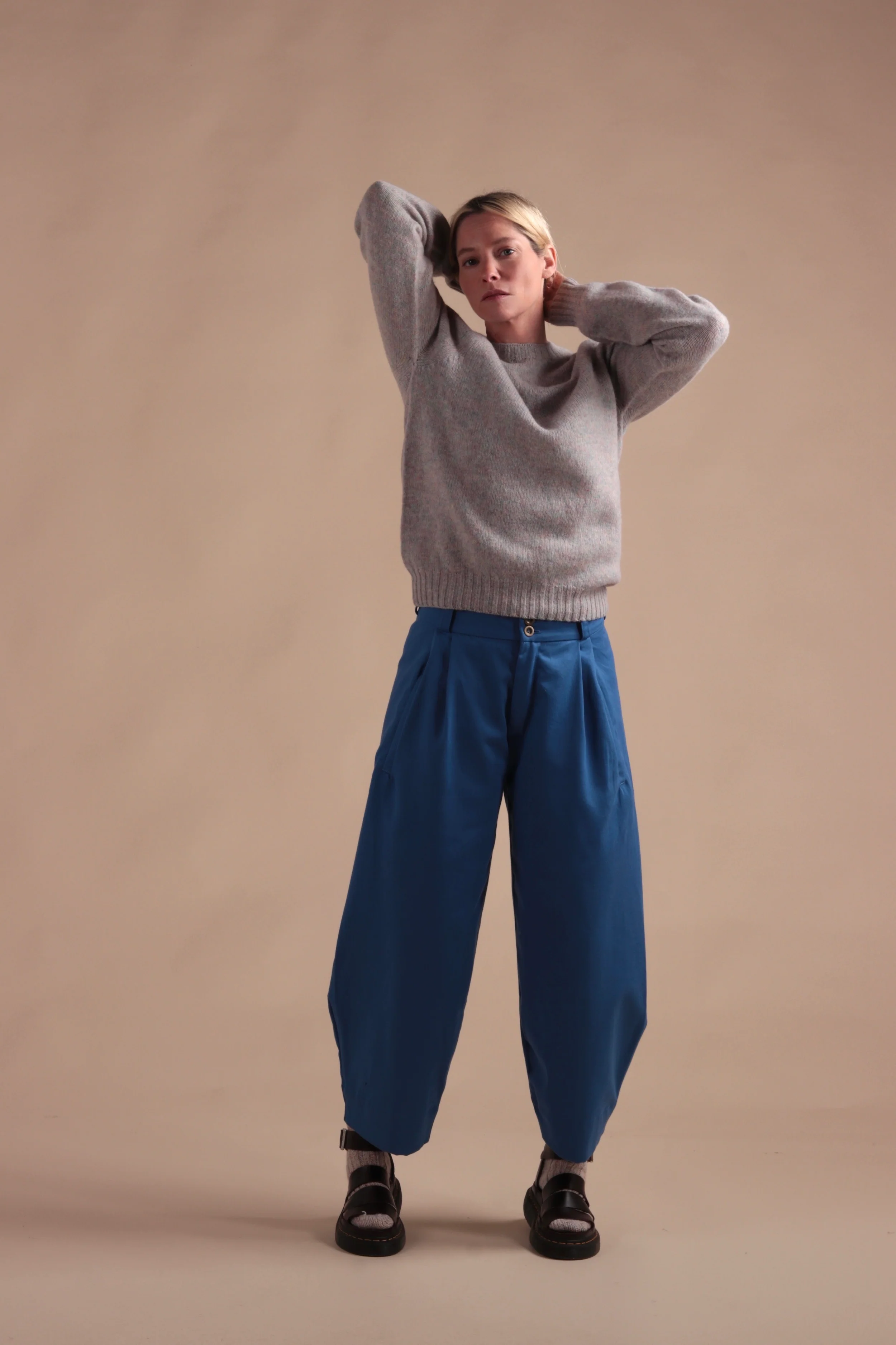 Archive Dutch Trouser in Sky Cotton Drill - Image 3