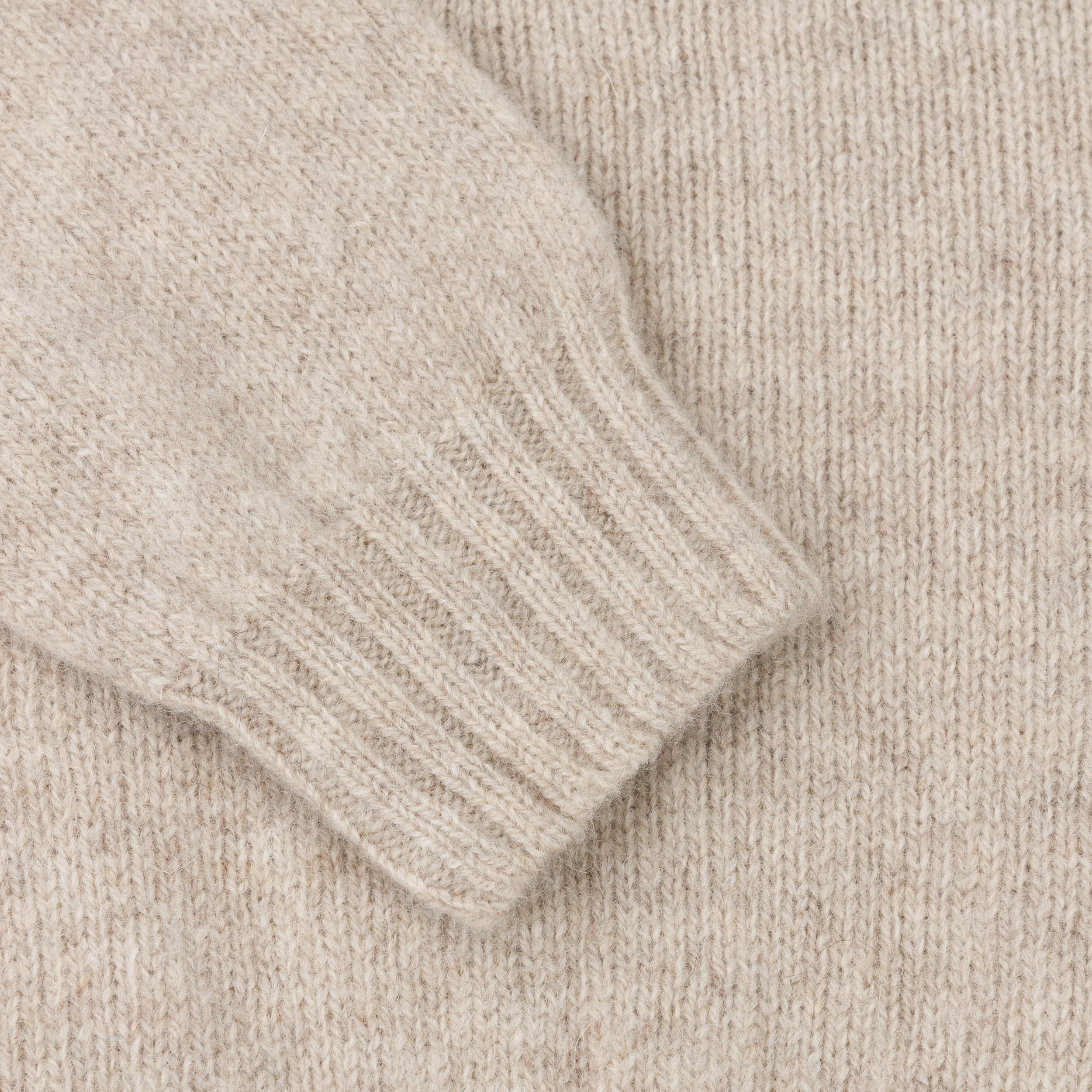 Shetland Lambswool Jumper in Buff - Image 3