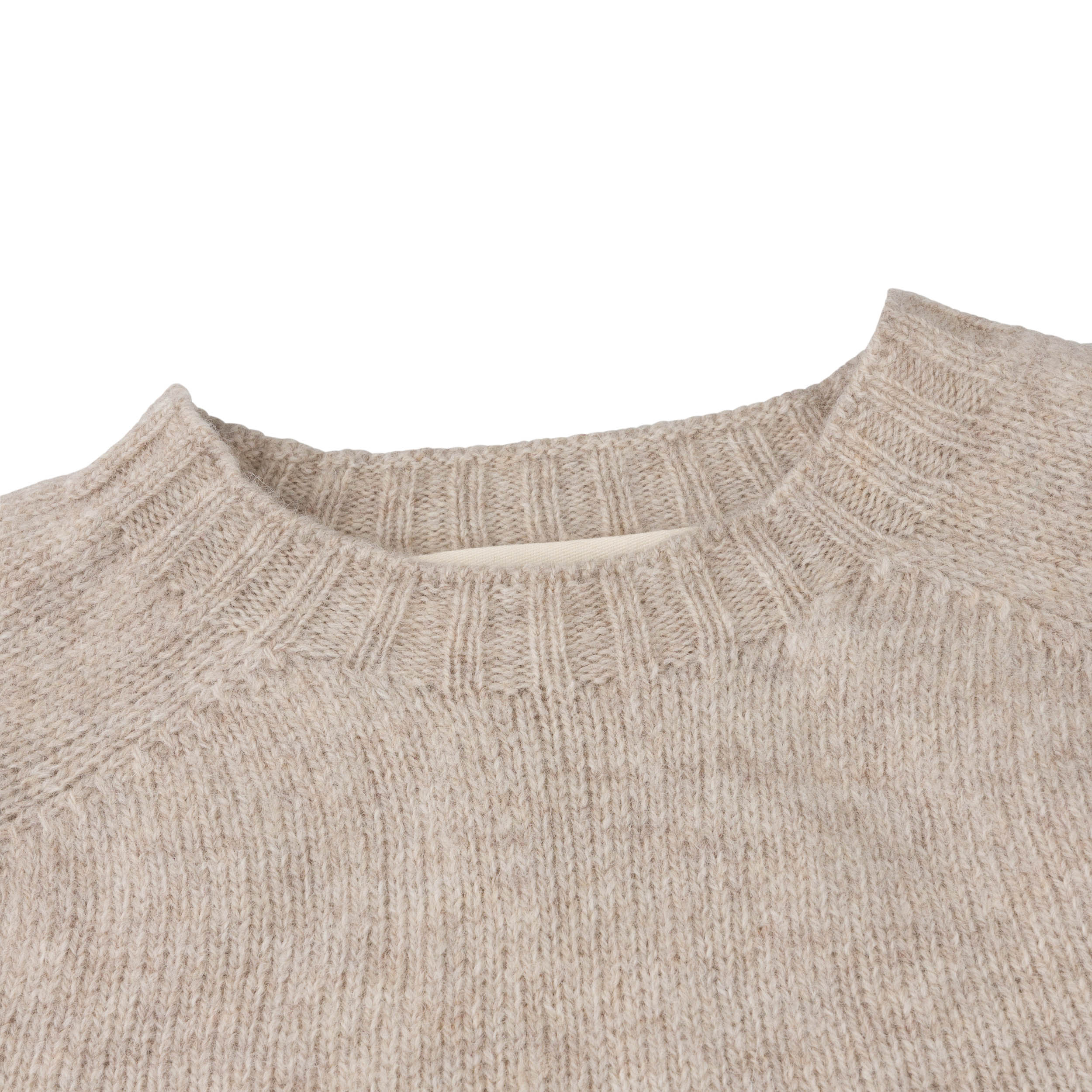 Shetland Lambswool Jumper in Buff - Image 4