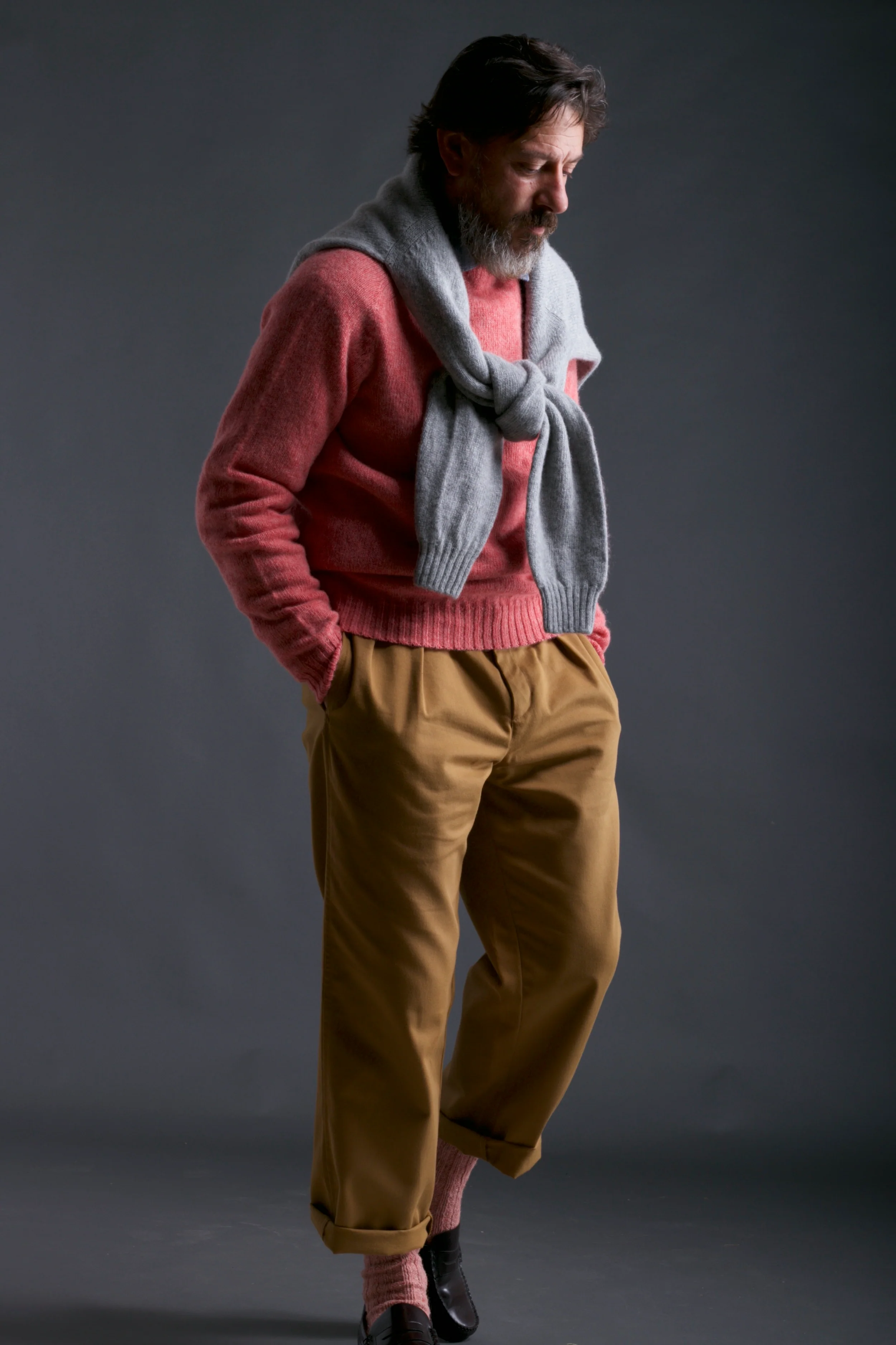 Shetland Lambswool Jumper in Salmon - Image 10