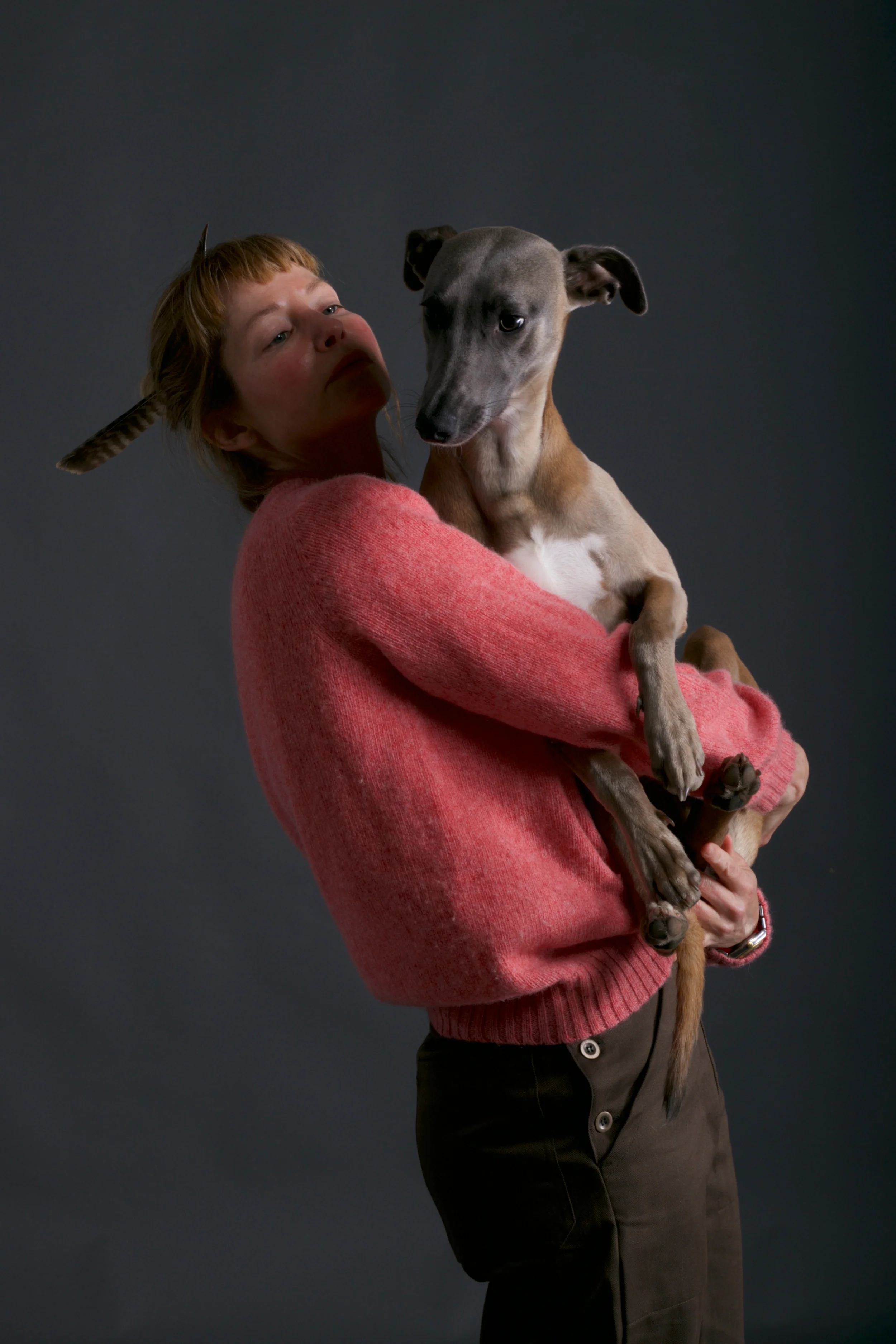Shetland Lambswool Jumper in Salmon - Image 11