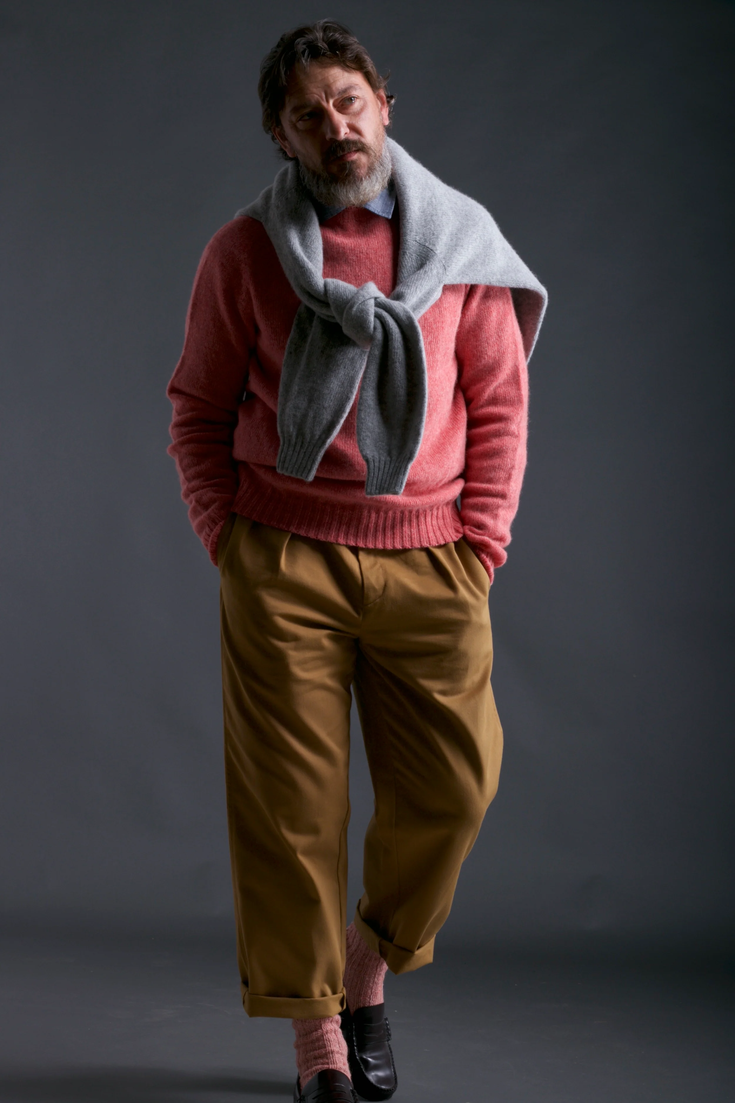Shetland Lambswool Jumper in Salmon - Image 5