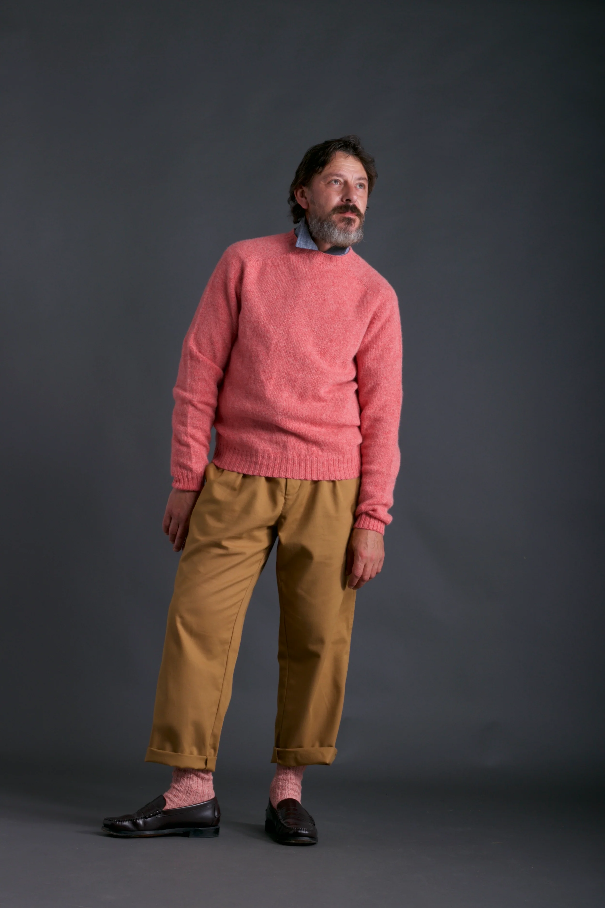 Shetland Lambswool Jumper in Salmon - Image 8