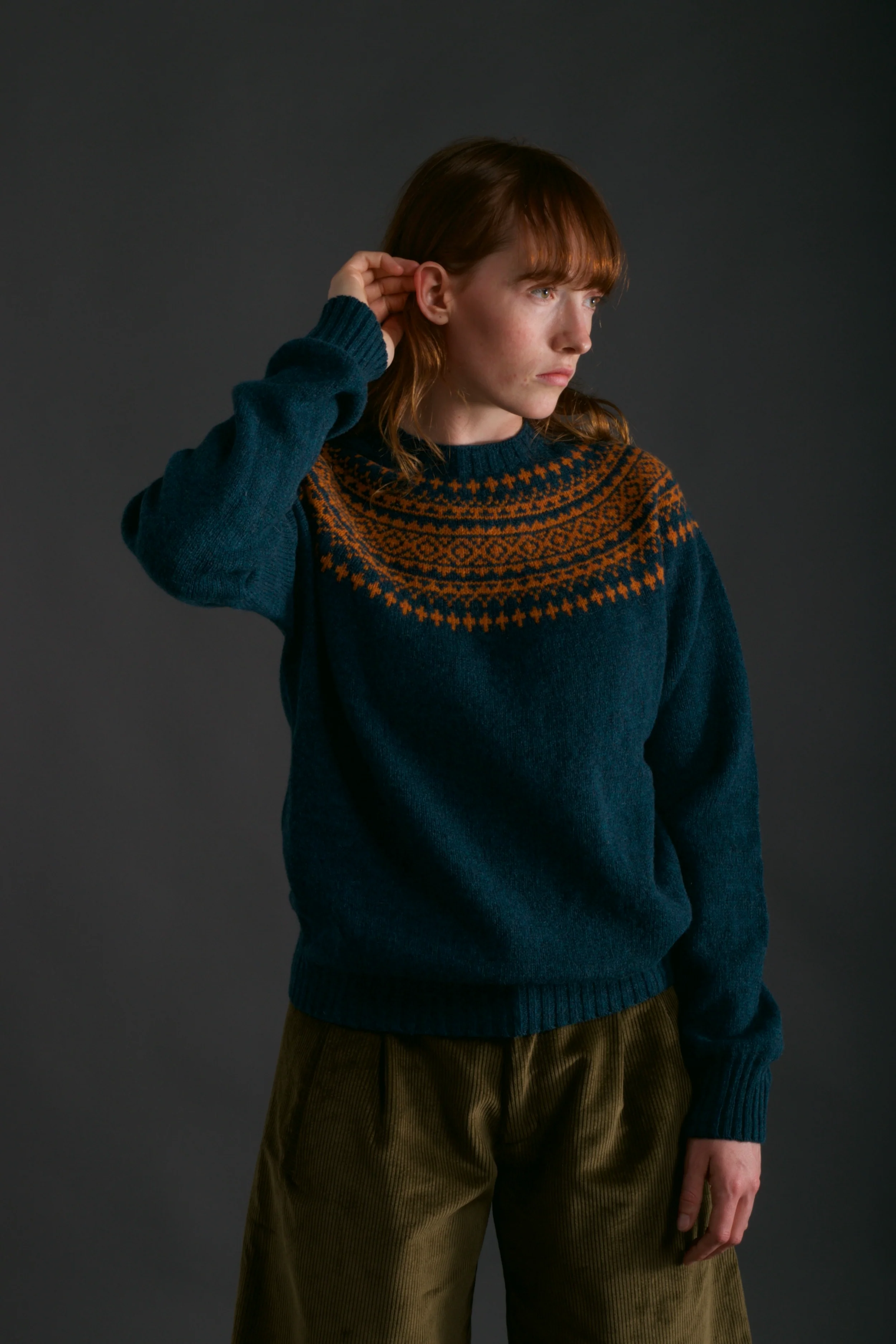 Shetland Lambswool Yoke Jumper - Image 12