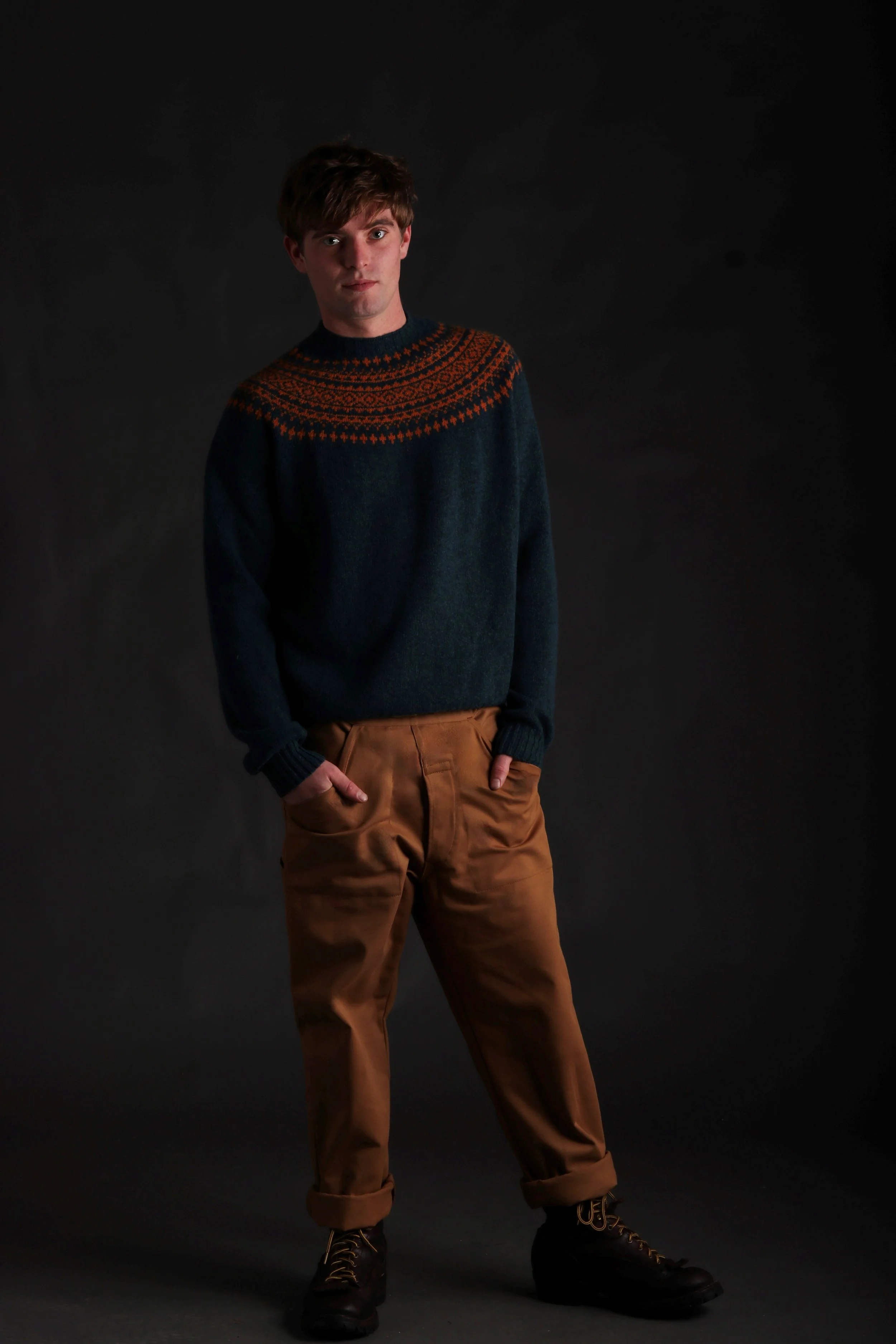 Shetland Lambswool Yoke Jumper - Image 8