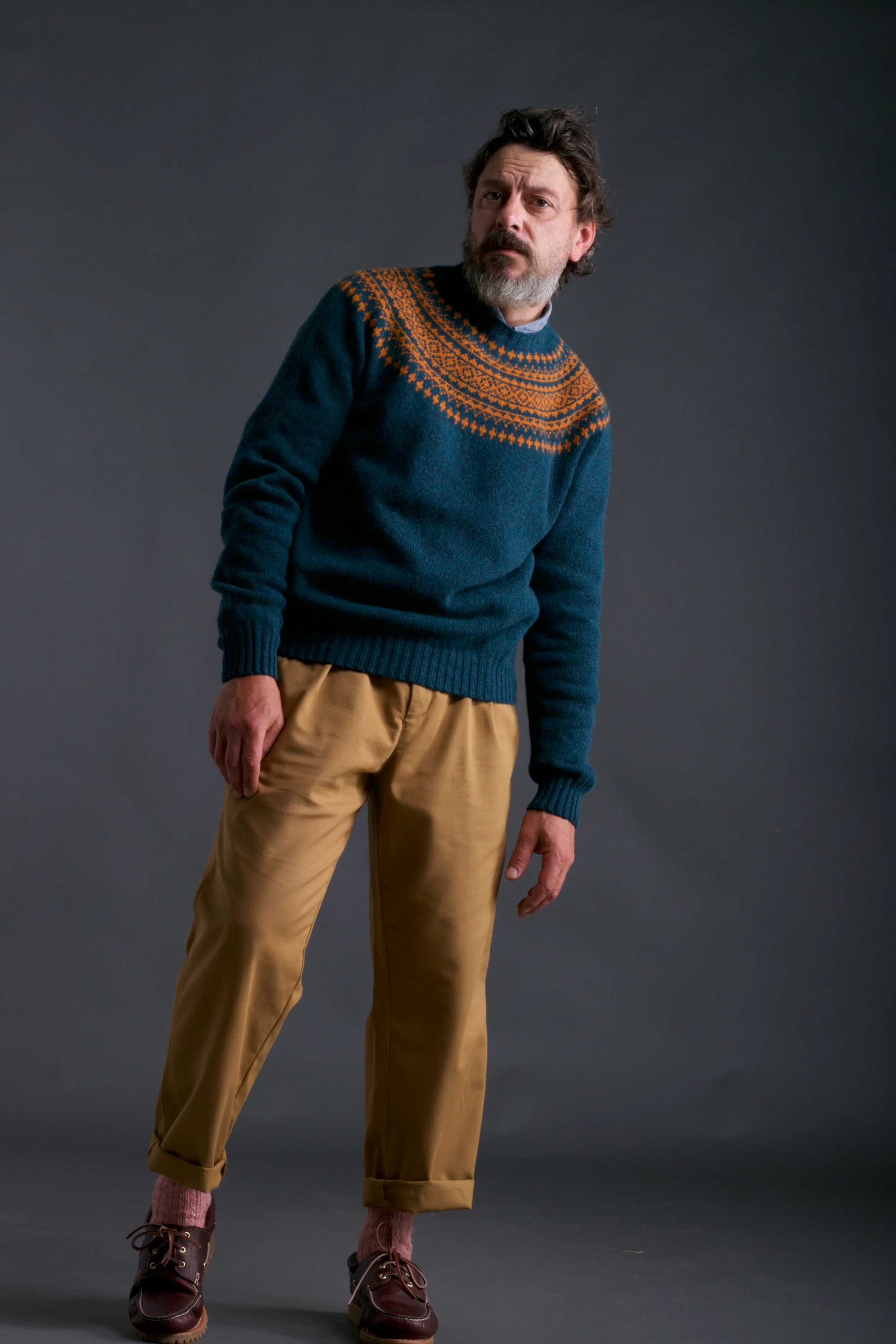 Shetland Lambswool Yoke Jumper - Image 9