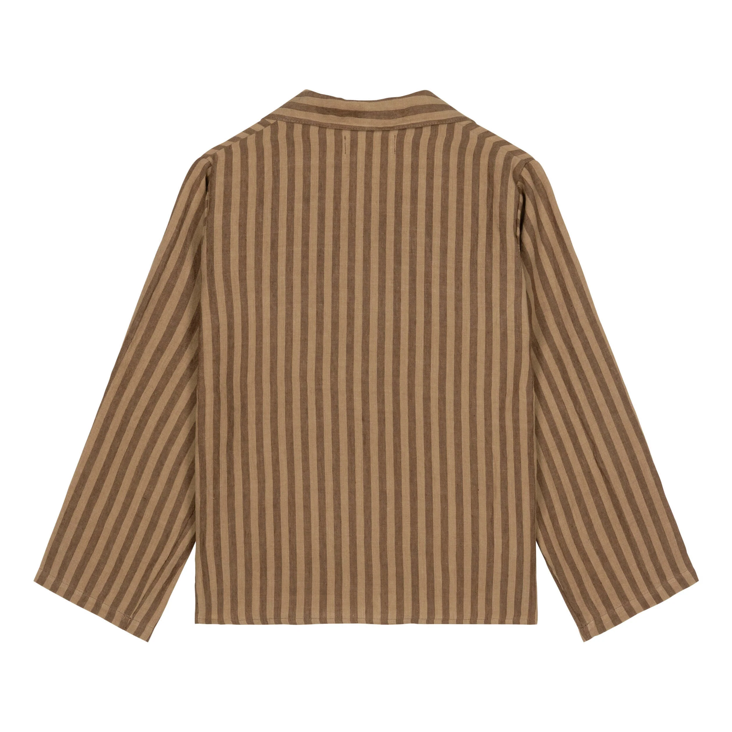 Tobacco Striped Irish Linen Pyjamas - Image 2