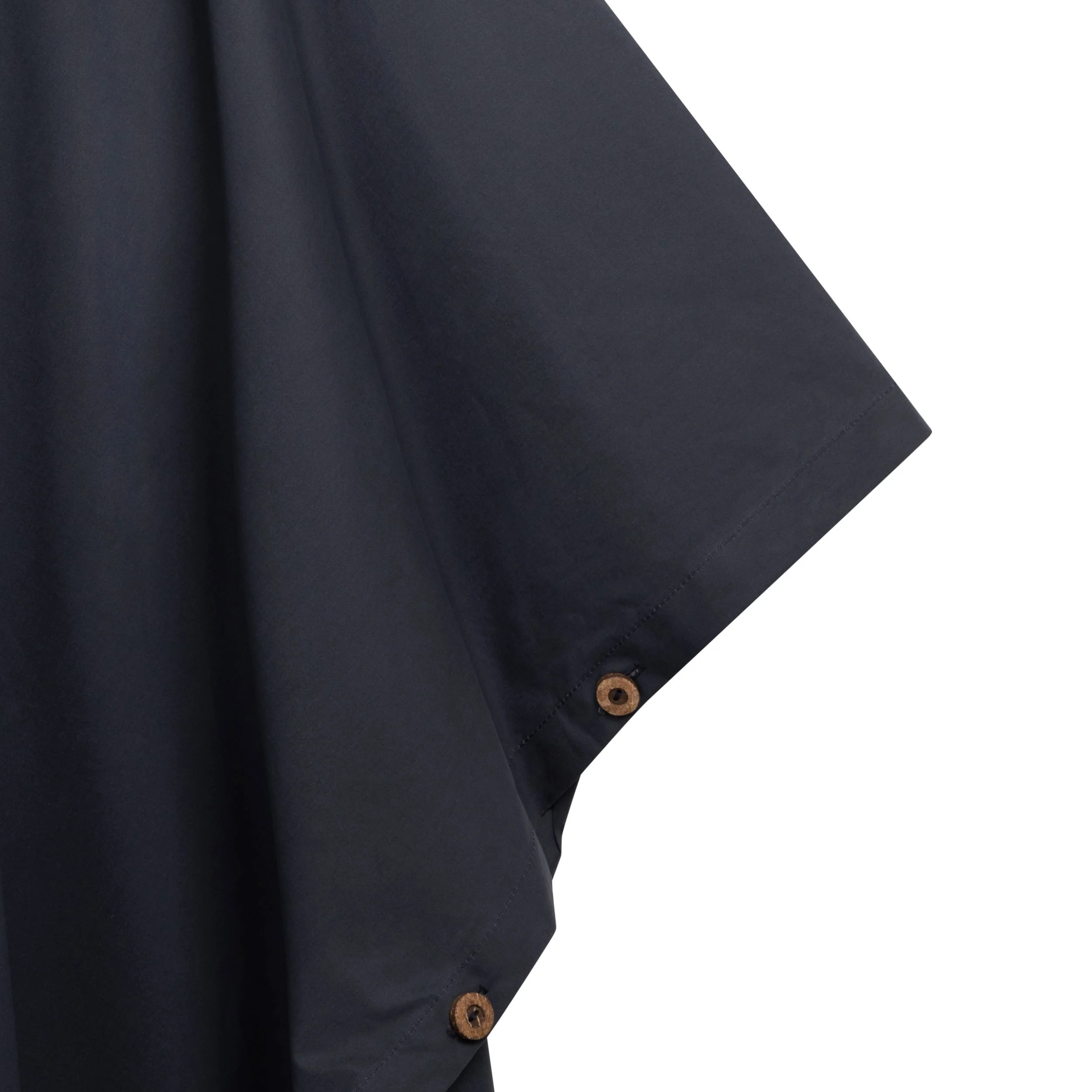 Long Hooded Rain Cape in Navy - Image 4