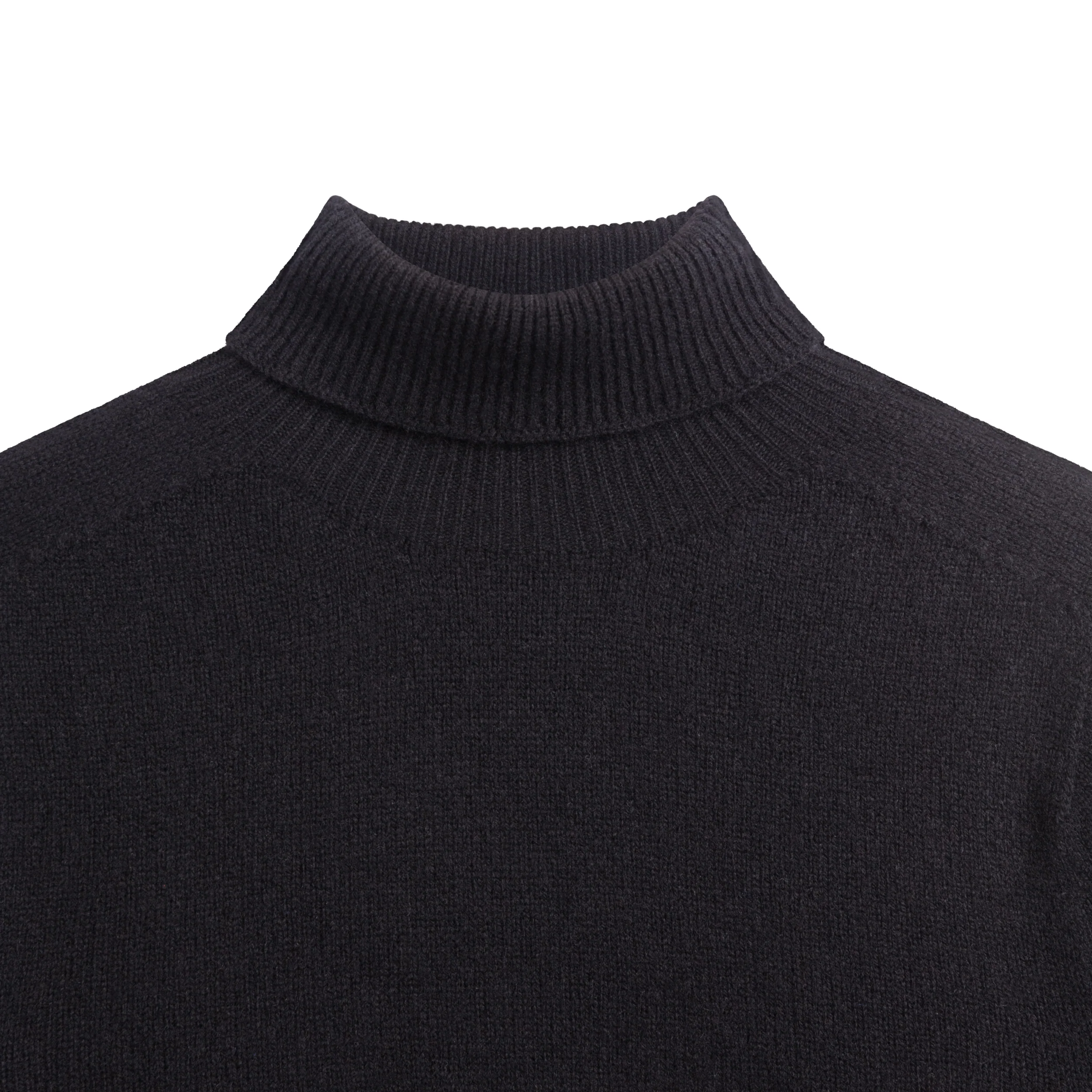 Merino & Cashmere Supersoft Roll Neck Jumper (Black) - Image 3