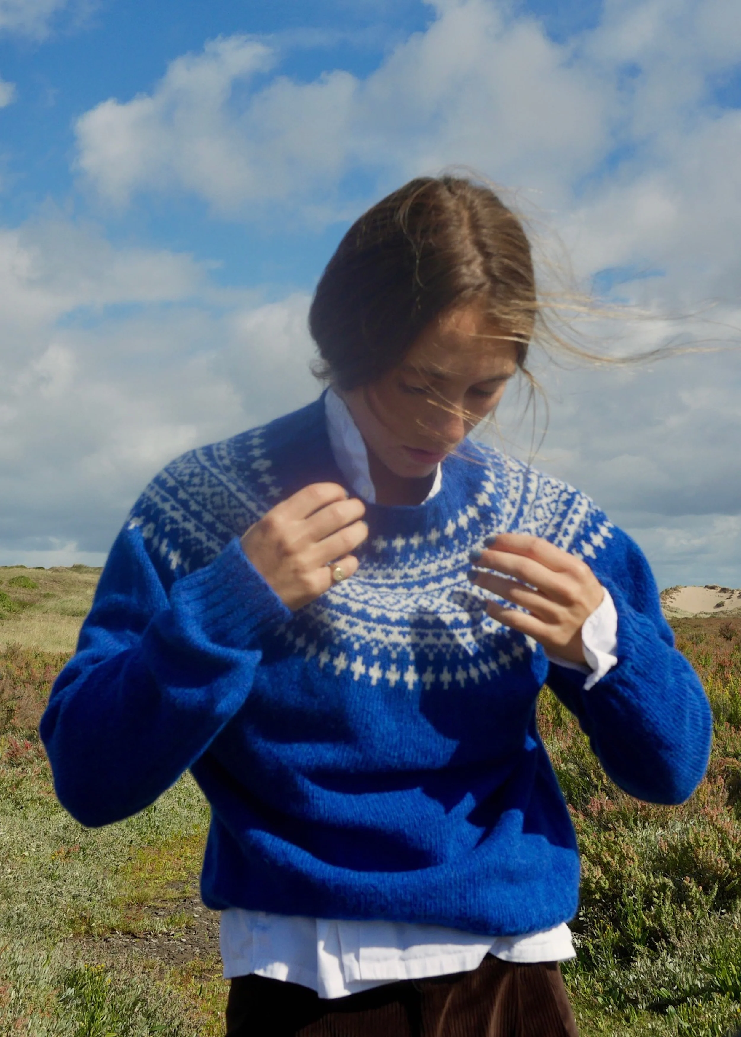 Shetland Lambswool Yoke Jumper - Image 7