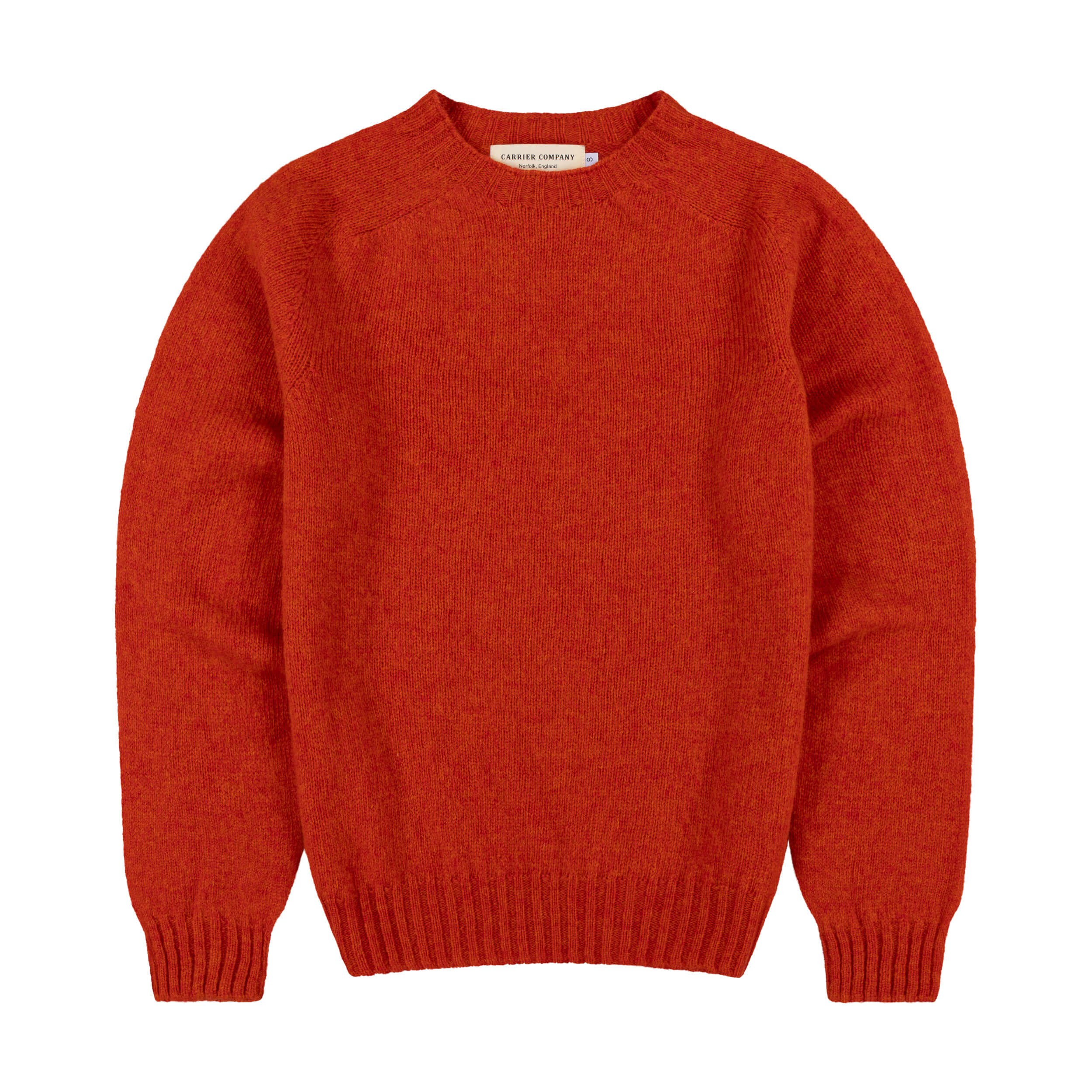 Shetland Lambswool Jumper in Tang