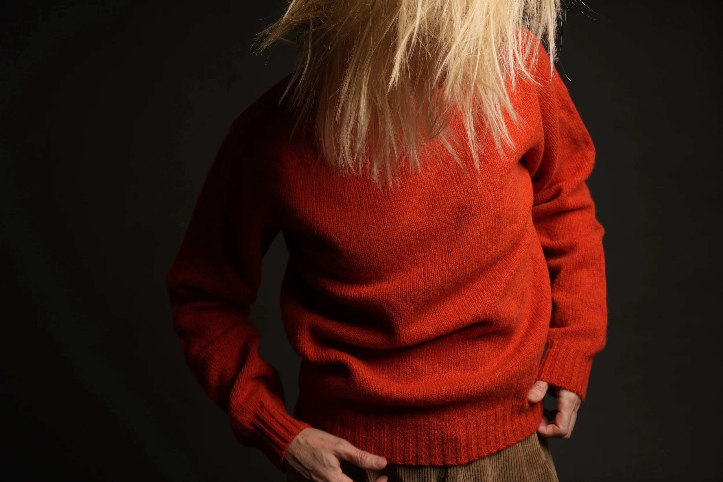 Shetland Lambswool Jumper in Tang - Image 5