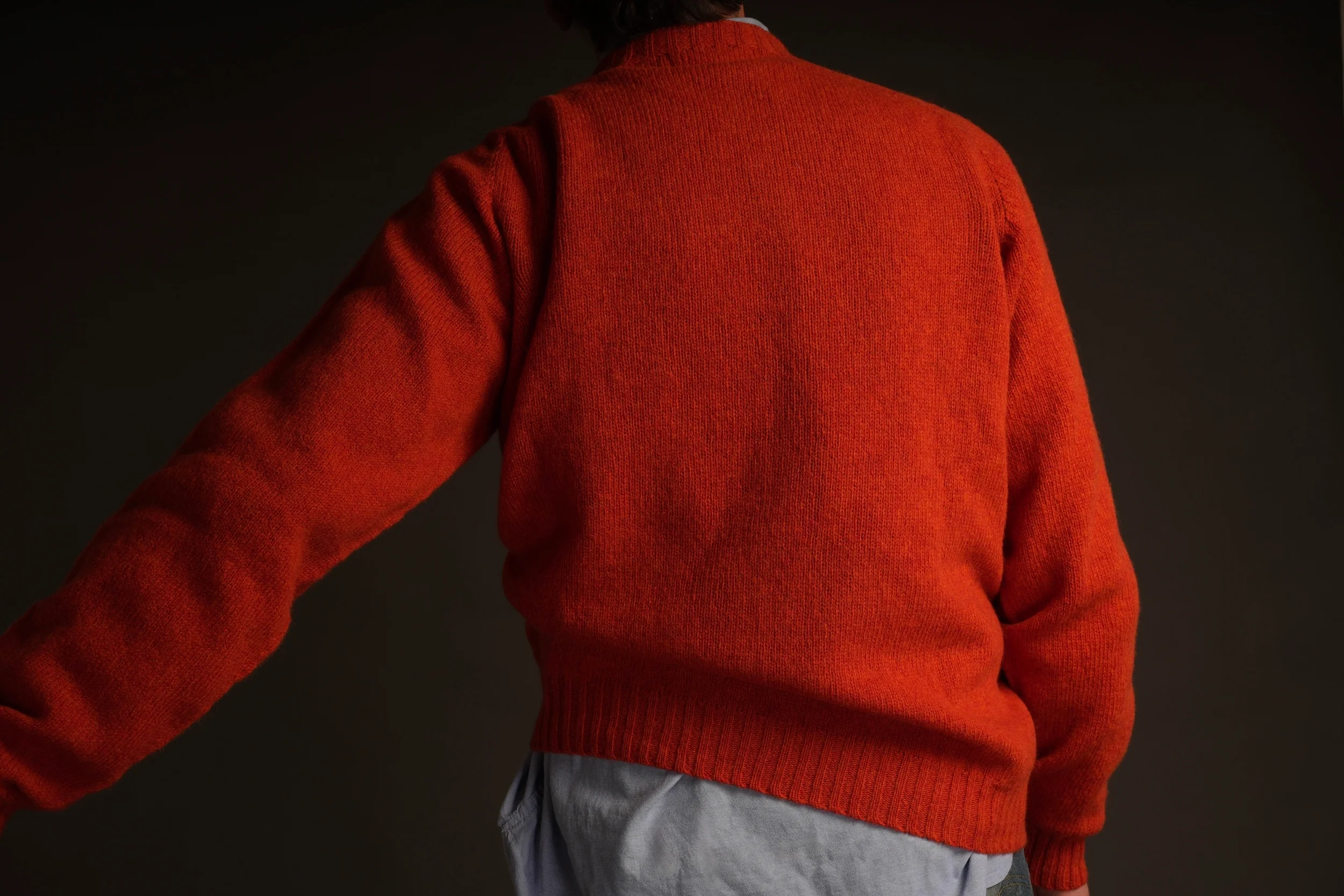 Shetland Lambswool Jumper in Tang - Image 6