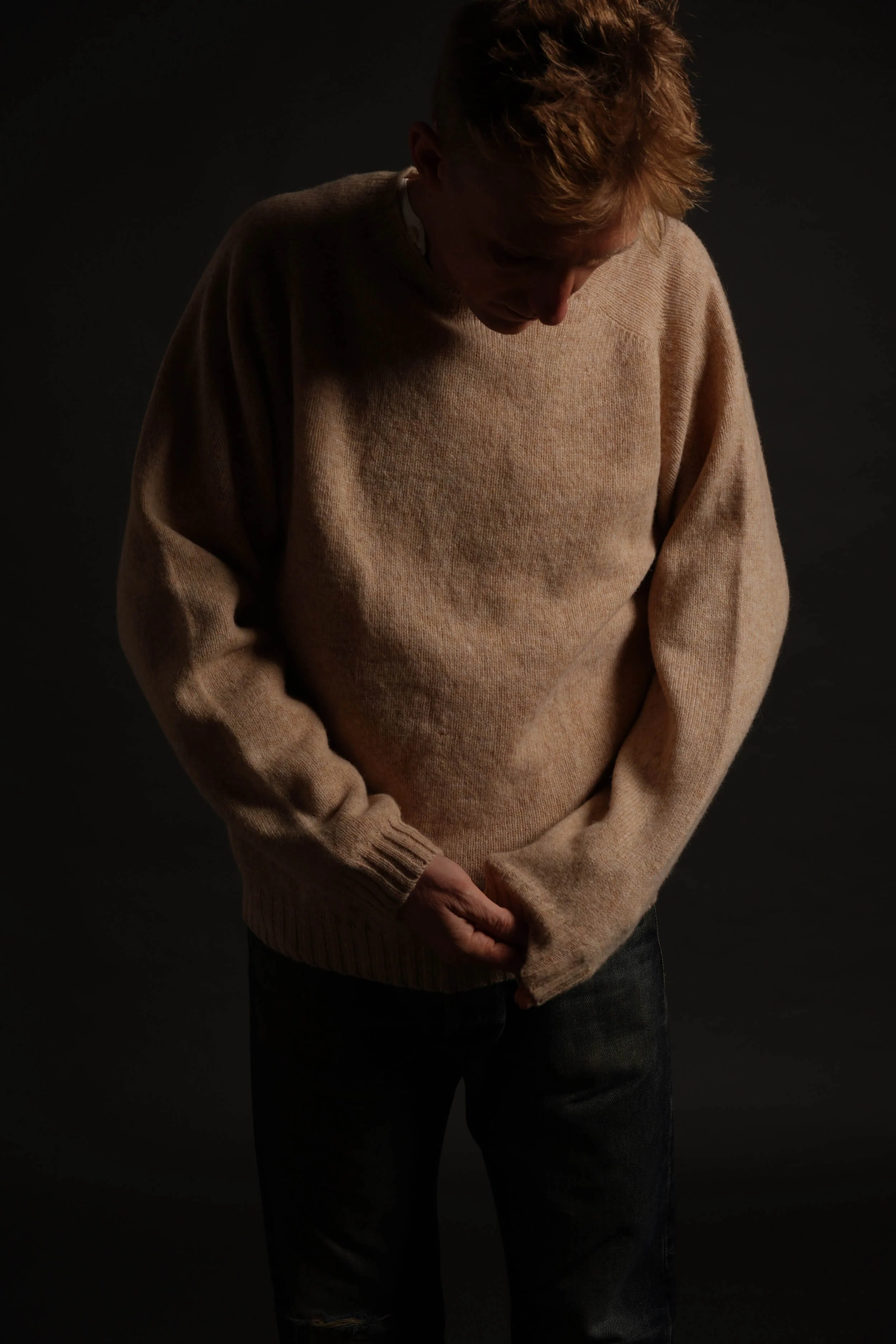 Shetland Lambswool Jumper in Calico - Image 7