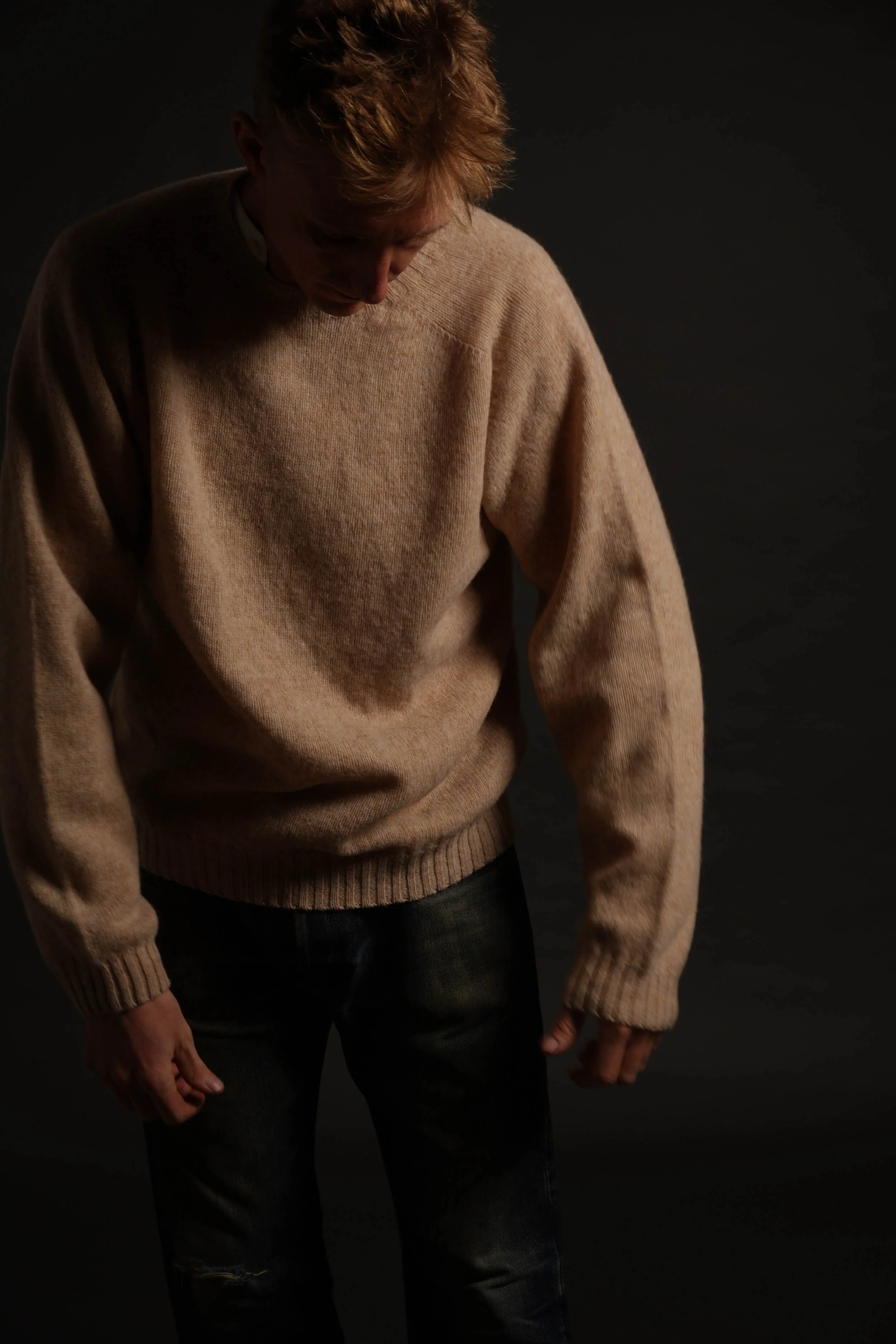 Shetland Lambswool Jumper in Calico - Image 8