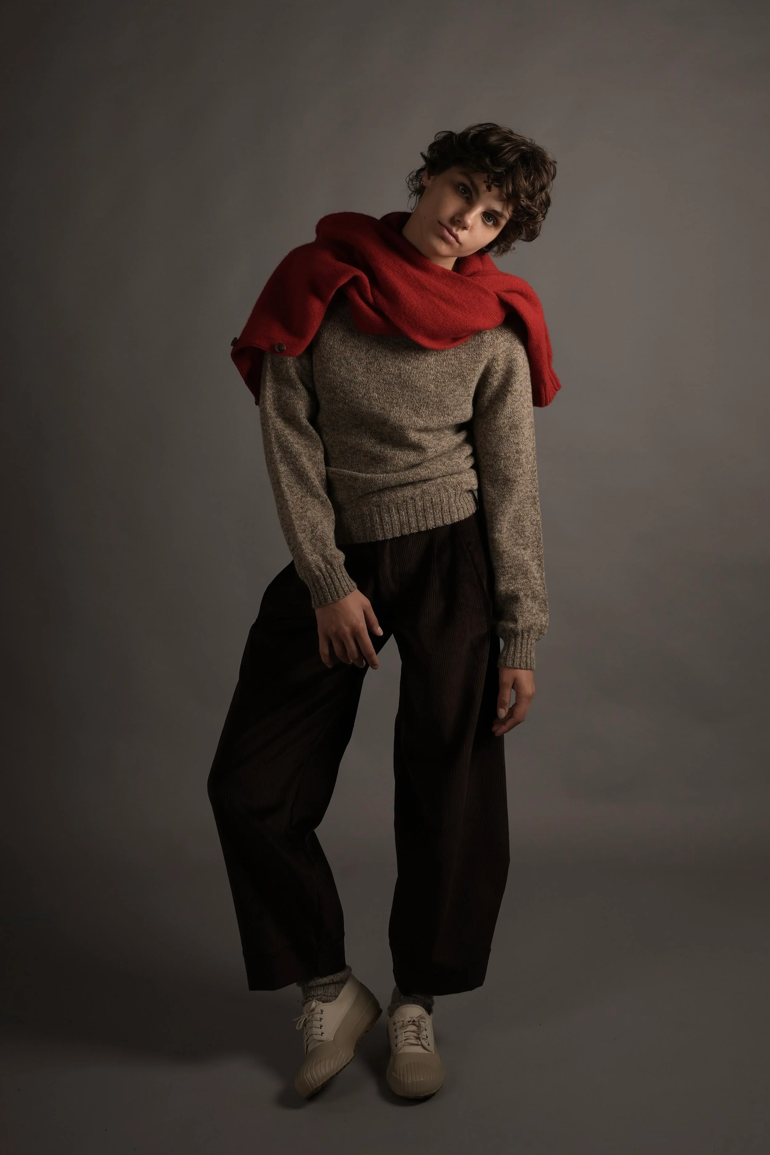 Shetland Lambswool Jumper in Shingle - Image 5