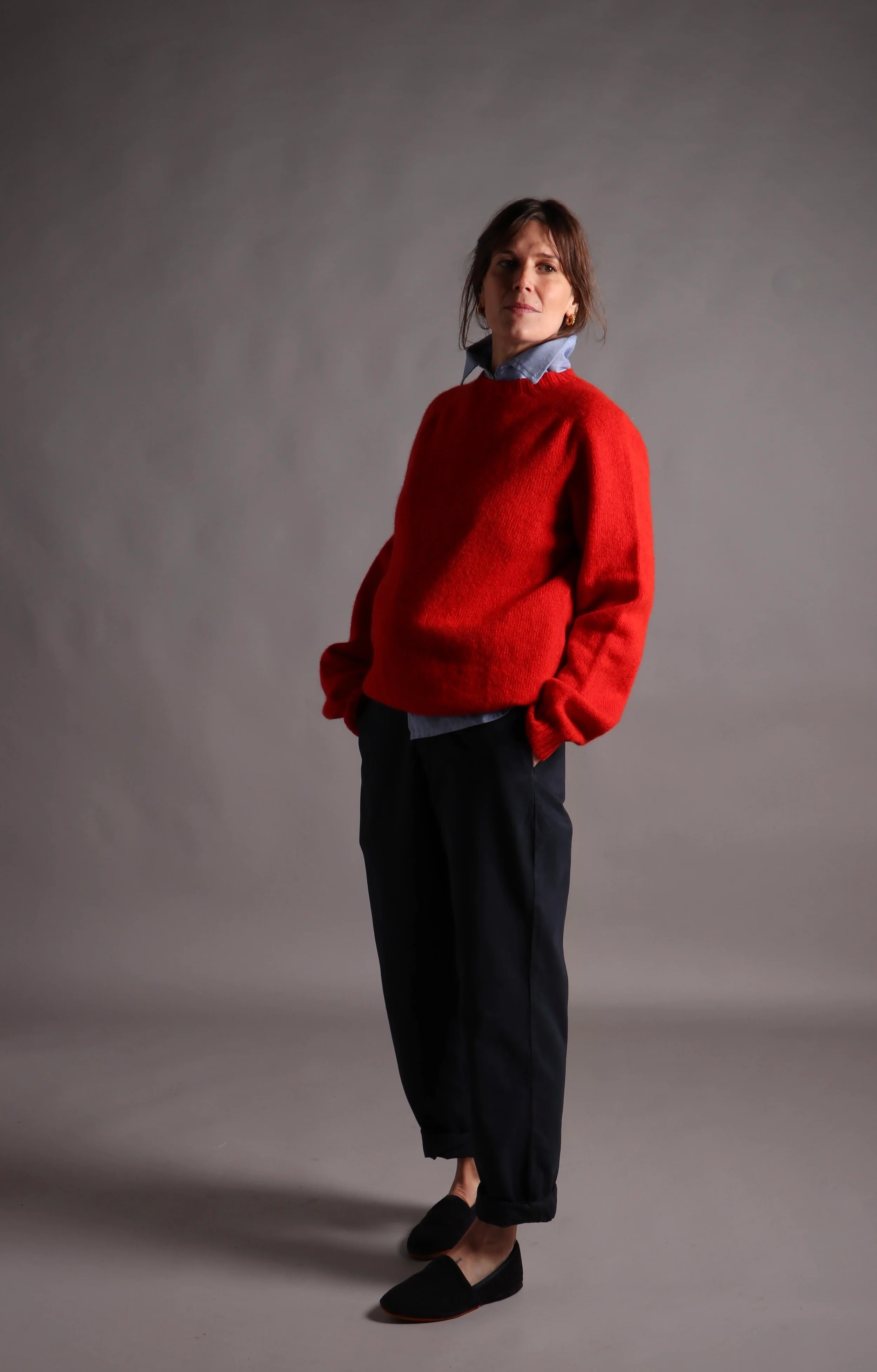 Shetland Lambswool Jumper in Poppy - Image 8