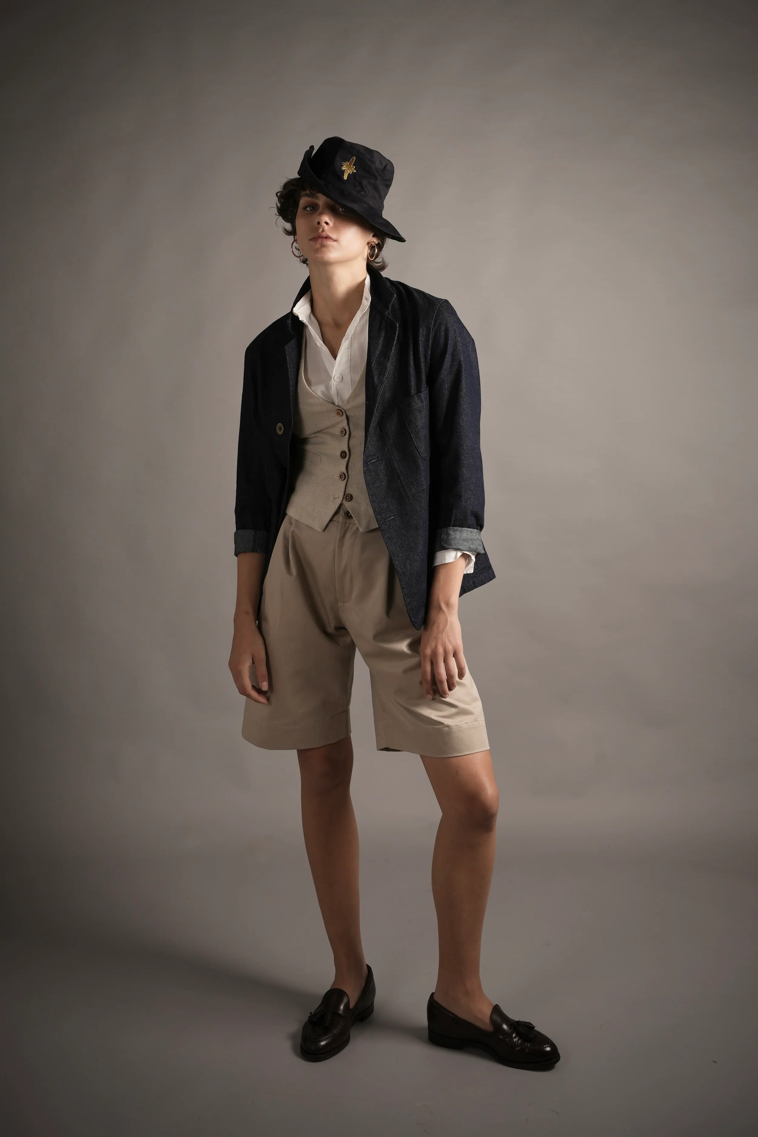 Three Button Jacket in Denim - Image 5