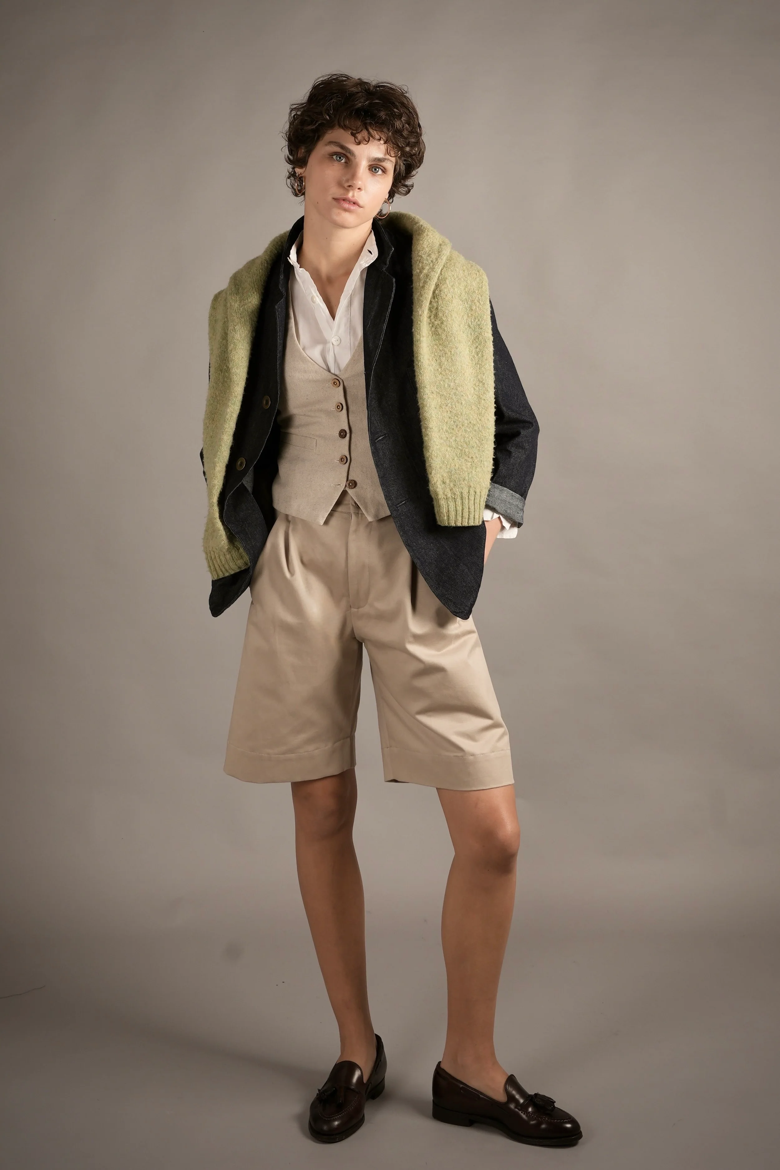 Three Button Jacket in Denim - Image 6