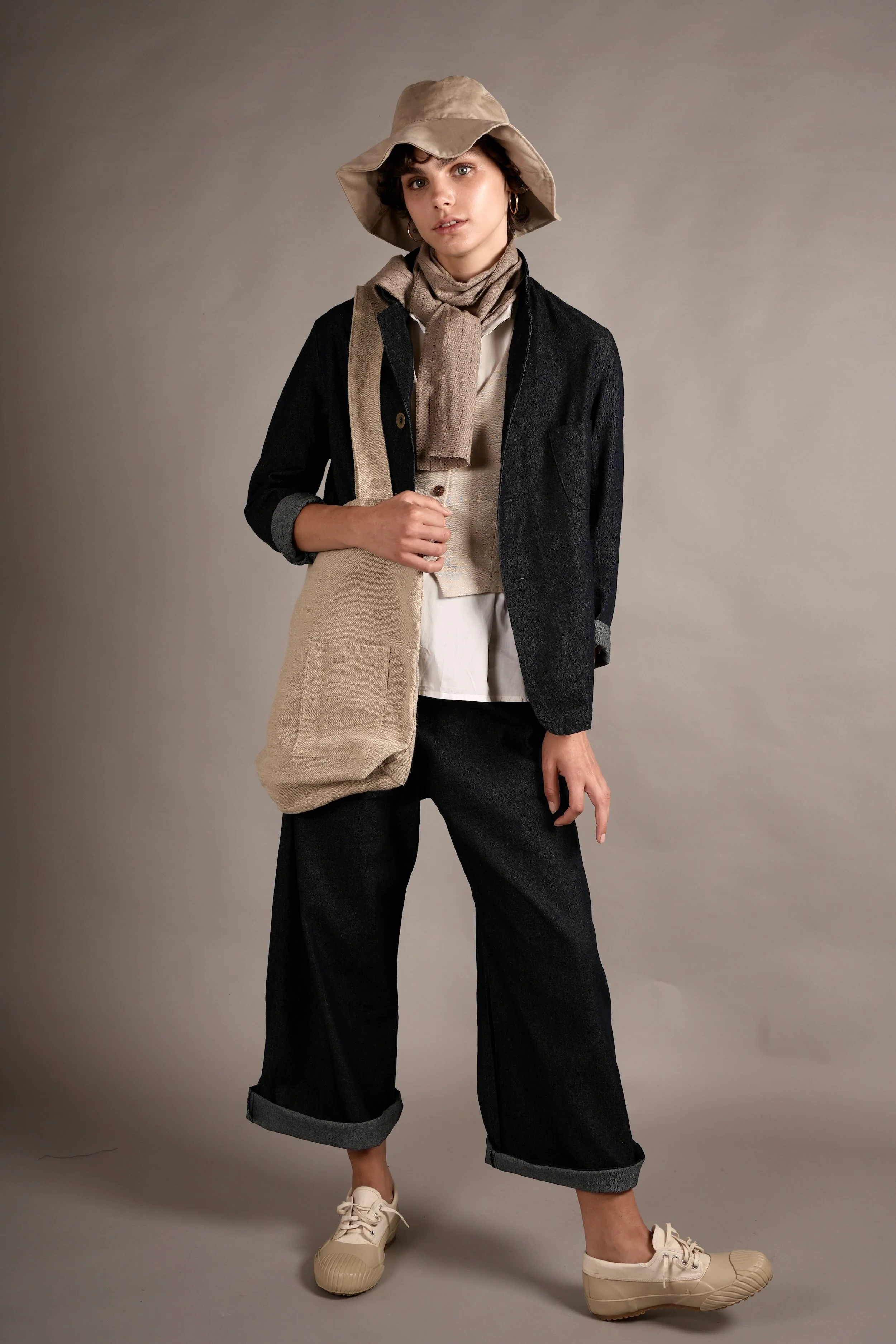 Three Button Jacket in Denim - Image 9